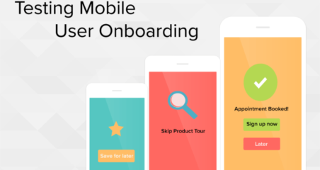 three cell phone icons storyboarding a positive onboarding process