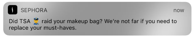 Push Notification Geo-location Sephora