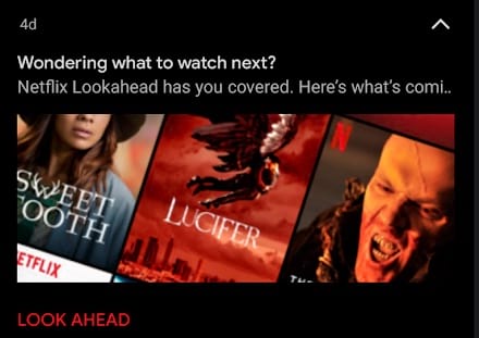 Netflix sends push notifications to inspire what to watch next