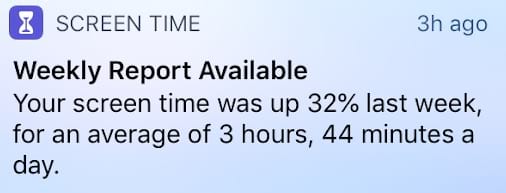 Apple sends timely Weekly Report on your screen time