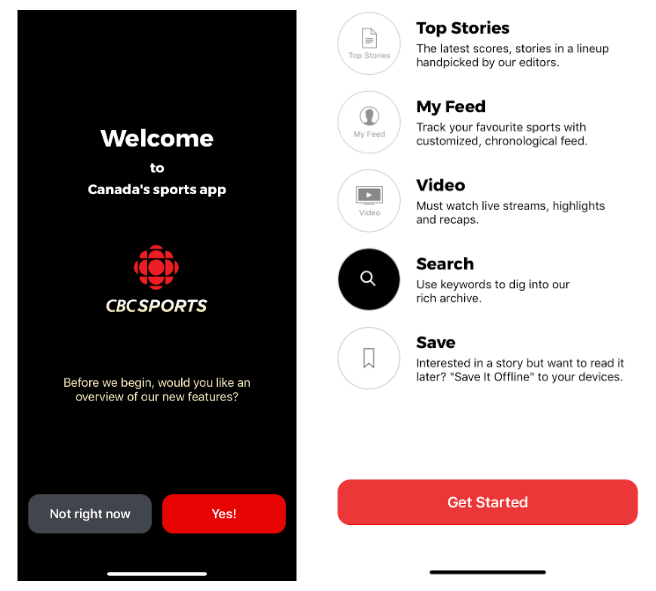 CBC Sports app allows users to skip the mobile tour.