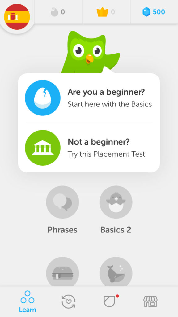 UX example- Duolingo
