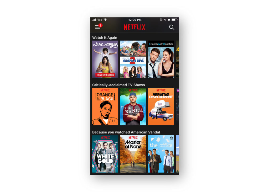 app personalization - netlfix