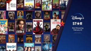Disney star homepage displayed with multiple movie options