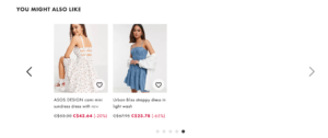 website display of two women posing two different outfits for sale 